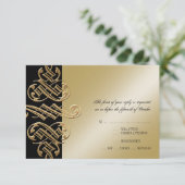 Printers met ornament Swirl RSVP-reactiekaart RSVP Kaartje (Staand voorkant)