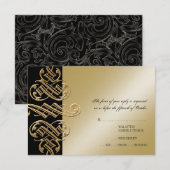 Printers met ornament Swirl RSVP-reactiekaart RSVP Kaartje (Voorkant / Achterkant)
