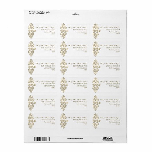  Printers Ornament - Bijpassende Adresetiketten Etiket (Full Sheet)