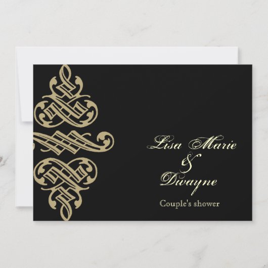  Printers Ornament Koppels Douche Invite Kaart (Voorkant)