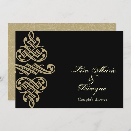 Printers Ornament Koppels Douche Invite Kaart (Voorkant / Achterkant)