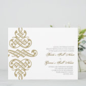 Printers Ornament Swirl - bruiloft uitnodigingen (Staand voorkant)