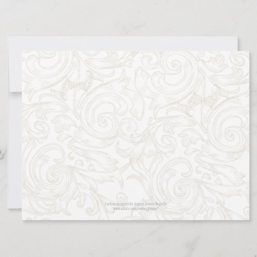 Printers Ornament Swirl - bruiloft uitnodigingen (Achterkant)