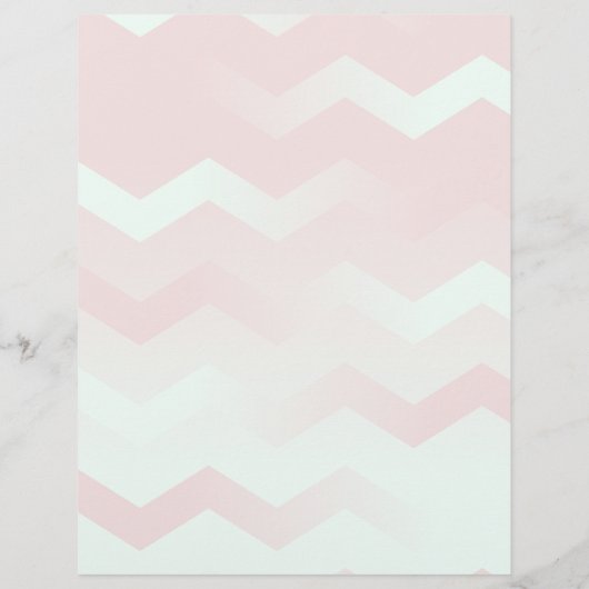 Printersmakreel en Aqua Chevron Stationery Briefhoofd (Achterkant)