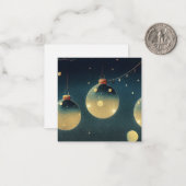 Printerstijl voor kerstversiering weergeven notitiekaartje (Voorkant / Achterkant in situ)