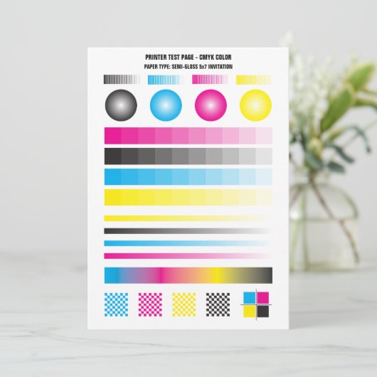 Printertestpagina CMYK-verlopen lijnen Kaart (Staand voorkant)