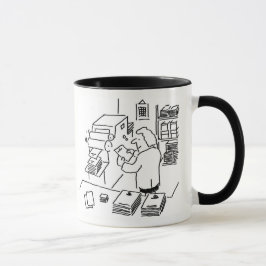 Printerwinkelmedewerker of printer afdrukken mok
