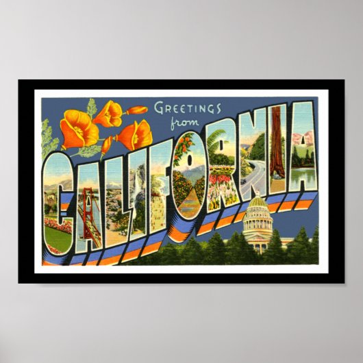  printgroeten Californië Poster (Voorkant)