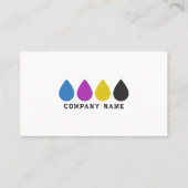 Printing Services CMYK Ink Drops Visitekaartje (Achterkant)
