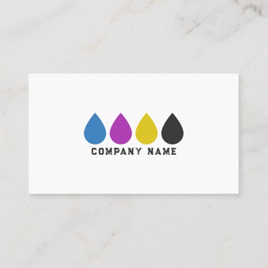 Printing Services CMYK Ink Drops Visitekaartje (Achterkant)
