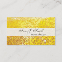 Printmaker Floral Elegant Decorated Pattern Golden Visitekaartje