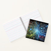 Printplaat, Binaire Code & Lichtgevende Vlinder Notitieboek (Binnen)