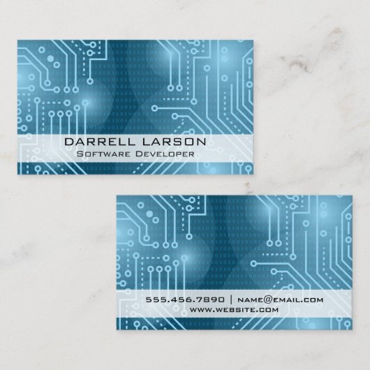 Printplaat | Binaire Code Visitekaartje (Voorkant / Achterkant)
