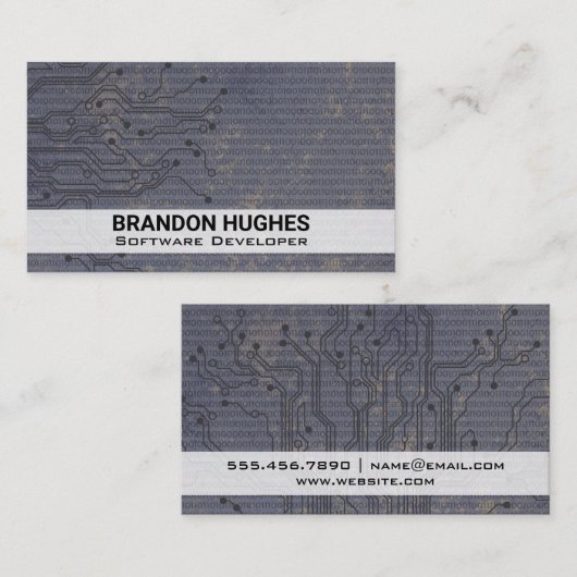 Printplaat | Binaire Code Visitekaartje (Voorkant / Achterkant)