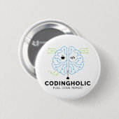 Printplaat Brein Coder Speld Tech Nerd Ronde Button 5,7 Cm (Voorkant /achterkant)