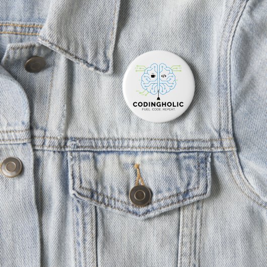 Printplaat Brein Coder Speld Tech Nerd Ronde Button 5,7 Cm (In situ)
