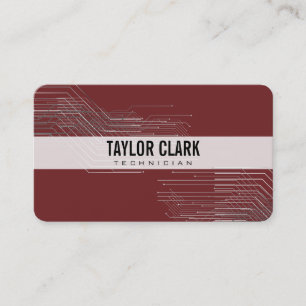 Printplaat Component Dieprood Visitekaartje