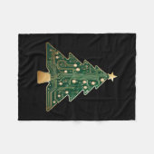 Printplaat Computer Tech Kerstboom Fleece Deken (Voorkant (Horizontaal))
