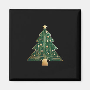 Printplaat Computer Tech Kerstboom Magneet