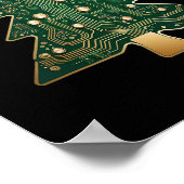 Printplaat Computer Tech Kerstboom  Poster (Hoek)