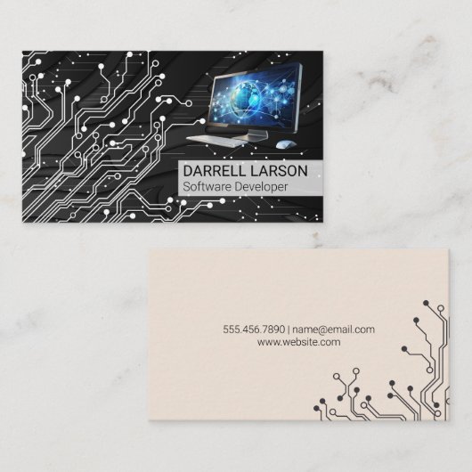 printplaat | Computertechnologie | ingenieur Visitekaartje (Voorkant / Achterkant)