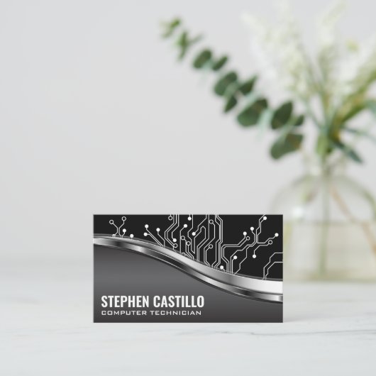 printplaat | metallisch ontwerp visitekaartje (Staand voorkant)