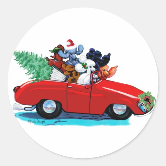 Printplaat voor kerstfeestjes ronde sticker (Voorkant)