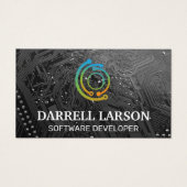 Printplaat Zwart | Technologie Logo Visitekaartje (Voorkant)