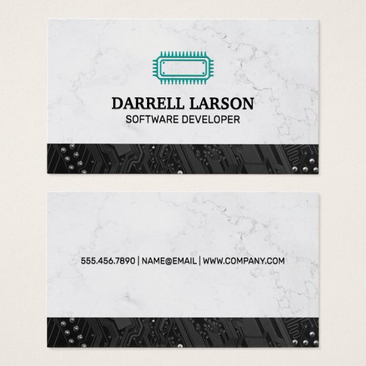 Printplaat Zwart | Technologie Microchip Visitekaartje (Voorkant /achterkant)