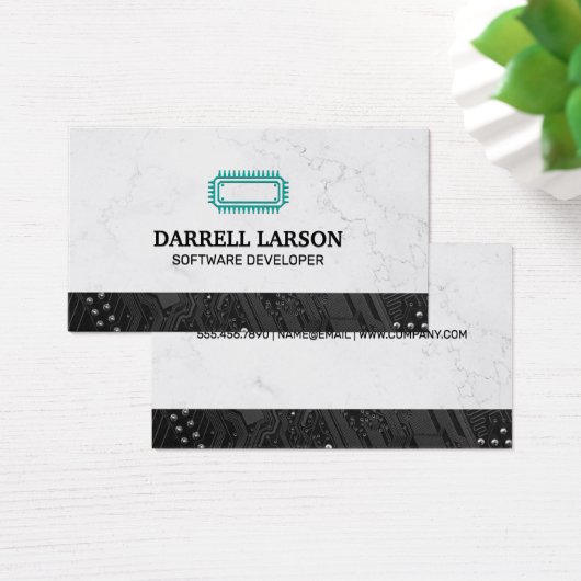 Printplaat Zwart | Technologie Microchip Visitekaartje (Bureau)