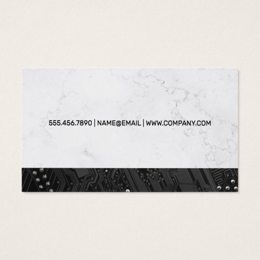 Printplaat Zwart | Technologie Microchip Visitekaartje (Achterkant)