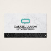 Printplaat Zwart | Technologie Microchip Visitekaartje (Voorkant)