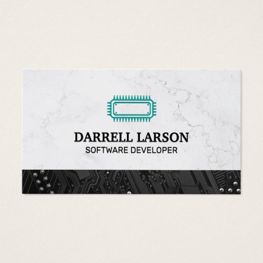 Printplaat Zwart | Technologie Microchip Visitekaartje (Voorkant)