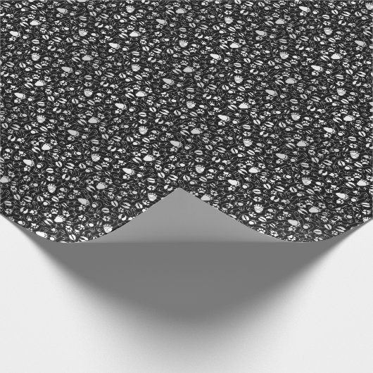 Prints 01.b. Zwart BG Cadeaupapier (Hoek)