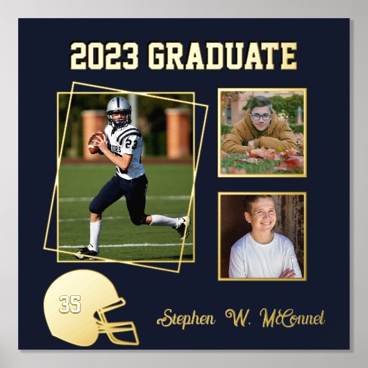 Prints football  Aangepaste foto-Afstuderen Folie (Voorkant)