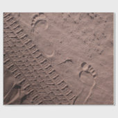 Prints in het zand cadeaupapier (Vlak)
