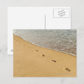 Prints in zand met golven briefkaart (Voorkant / Achterkant)