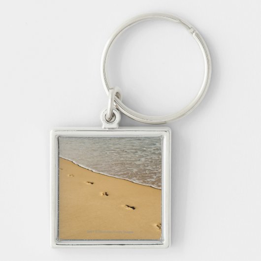 Prints in zand met golven sleutelhanger (Voorkant)