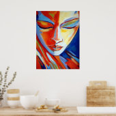 Prints met kleurrijke fijne kunst - Beatiful portr (Keuken)