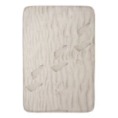 Prints op blote voeten in strandzand badmat (Voorkant Verticaal)