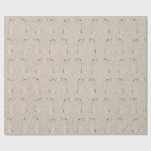 Prints op blote voeten in strandzand cadeaupapier (Vlak)