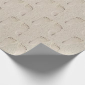 Prints op blote voeten in strandzand cadeaupapier (Hoek)