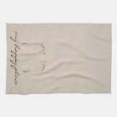 Prints op blote voeten in strandzand theedoek (Horizontaal)