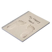 Prints op blote voeten in Zand Notitieboek (Linkerzijde)