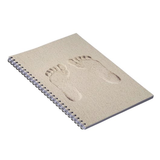 Prints op blote voeten in Zand Notitieboek (Rechterzijde)