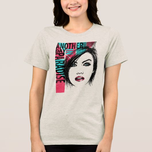 prints phrase another day in paradise Tri-Blend shirt (Voorkant)