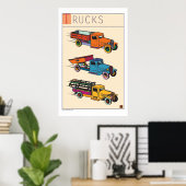 Prints/Poster van vrachtwagens Poster (Thuiskantoor)