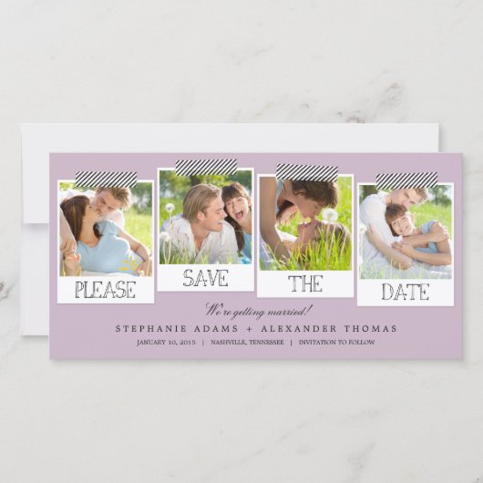 Prints sparen de Datum Fotokaarten Save The Date (Voorkant)