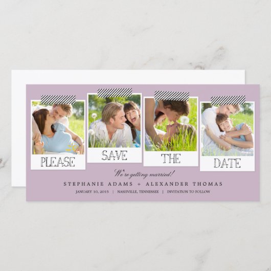 Prints sparen de Datum Fotokaarten Save The Date (Voorkant / Achterkant)
