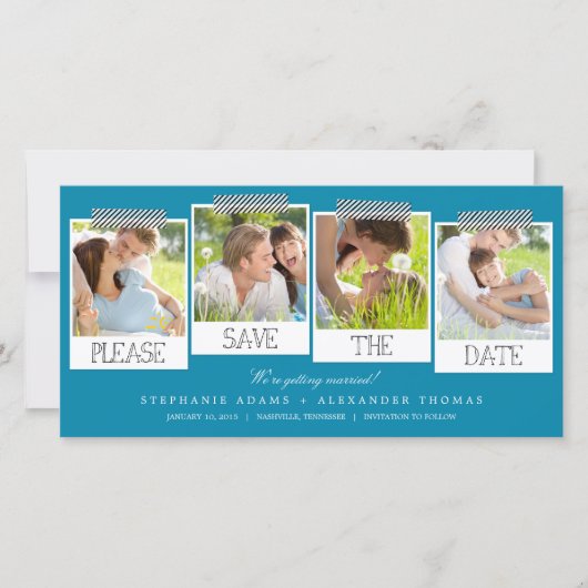 Prints sparen de Datum Fotokaarten Save The Date (Voorkant)